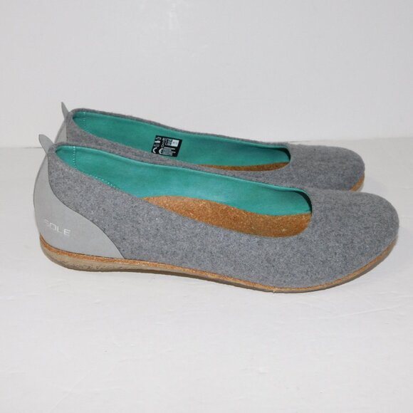 SOLE District by ReCork Grace Carbon Negative Gray Shoes Womens 10 Slip on Flats - Picture 1 of 10